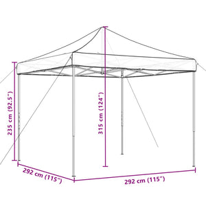 Faltbares Partyzelt Pop-Up Braun 292x292 cm