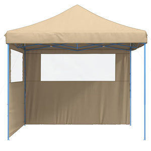Faltbares Partyzelt Pop-Up Beige mit 2 Seitenteilen