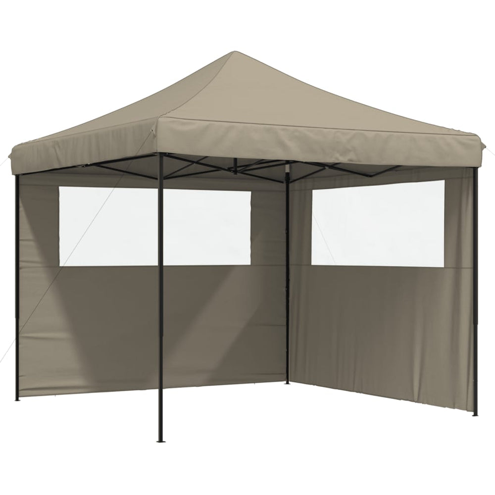 Faltbares Partyzelt Pop-Up Taupe mit Seitenteilen