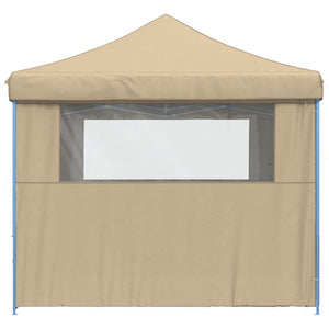 Faltbares Partyzelt Beige mit 4 Seitenteilen
