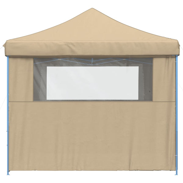Faltbares Partyzelt Beige mit 4 Seitenteilen