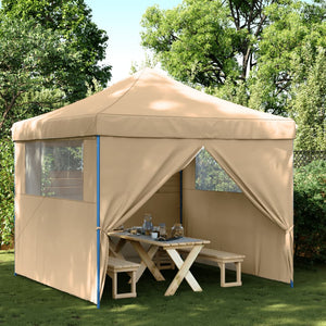 Faltbares Partyzelt Beige mit 4 Seitenteilen