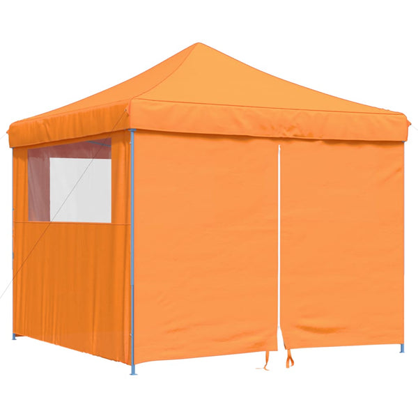 Faltbares Partyzelt Orange mit 4 Seitenwänden