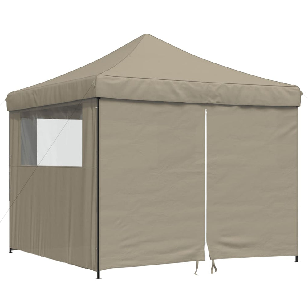 Faltbares Partyzelt Pop-Up Taupe mit 4 Seitenteilen