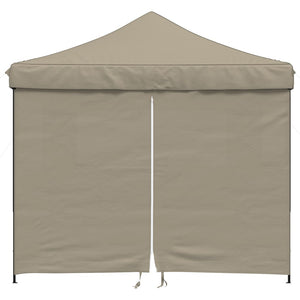vidaXL Tente de fête pliable pop-up avec 4 parois latérales Taupe