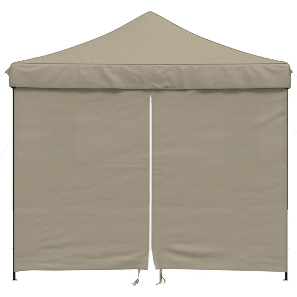 vidaXL Tente de fête pliable pop-up avec 4 parois latérales Taupe
