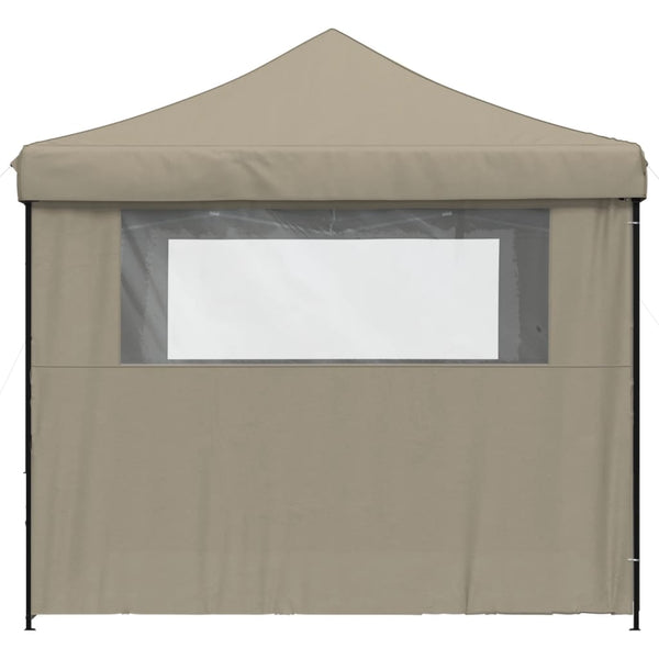 vidaXL Tente de fête pliable pop-up avec 4 parois latérales Taupe