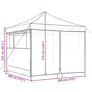 vidaXL Tente de fête pliable pop-up avec 4 parois latérales Taupe