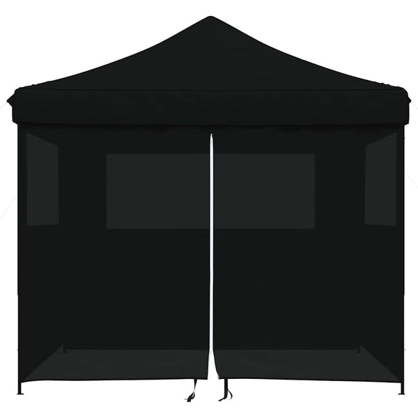 Faltbares Partyzelt Pop-Up mit 4 Seitenteilen Schwarz