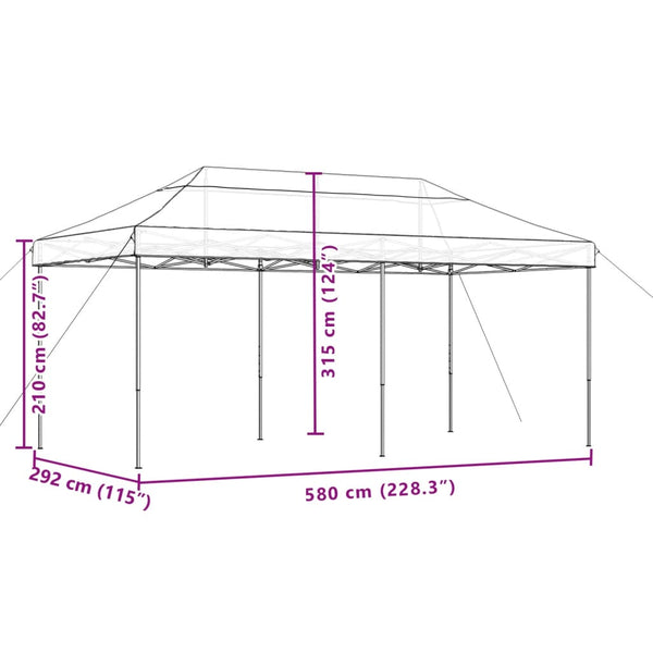 Faltbares Partyzelt Beige 580x292 cm