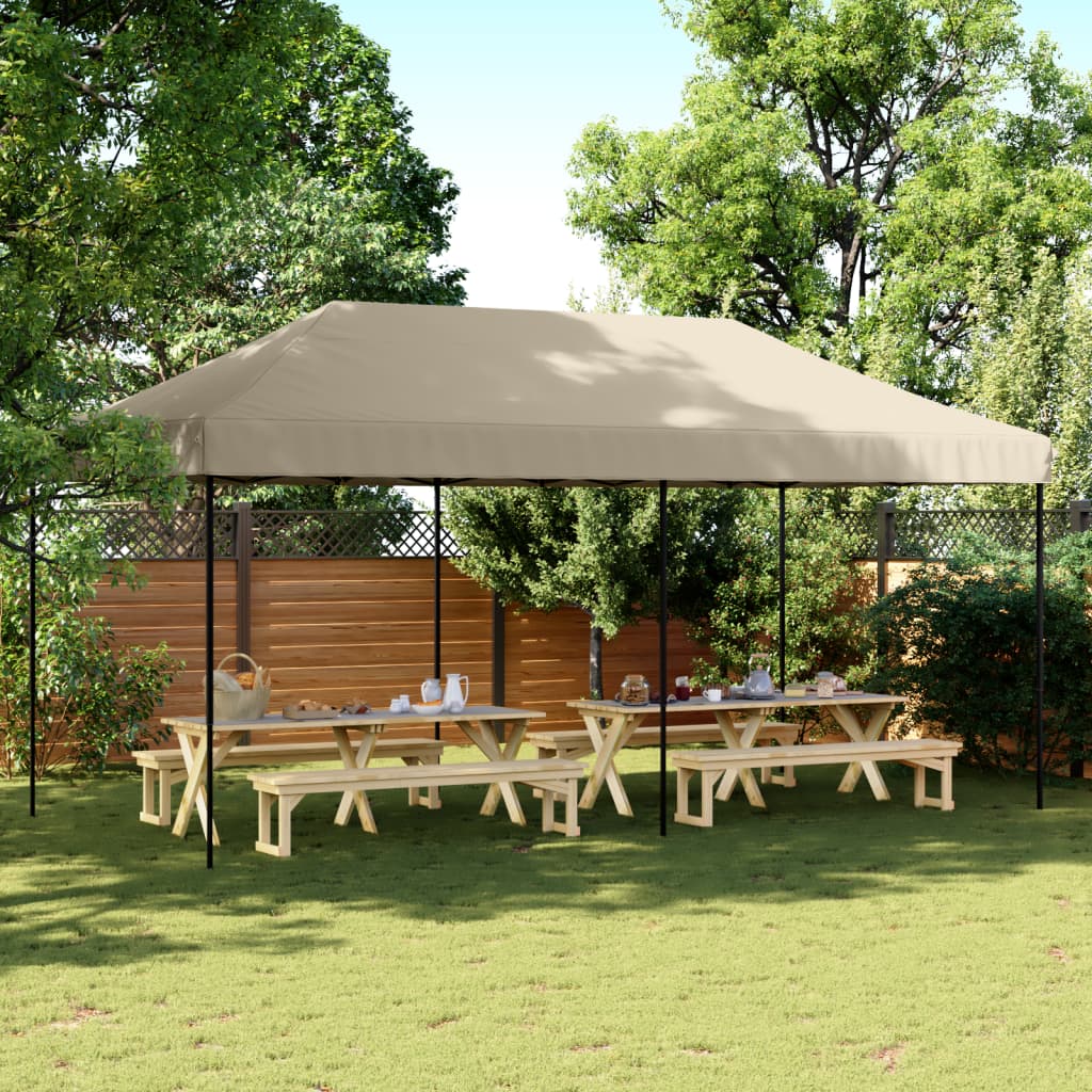 Faltbares Partyzelt Pop-Up Taupe 580x292 cm