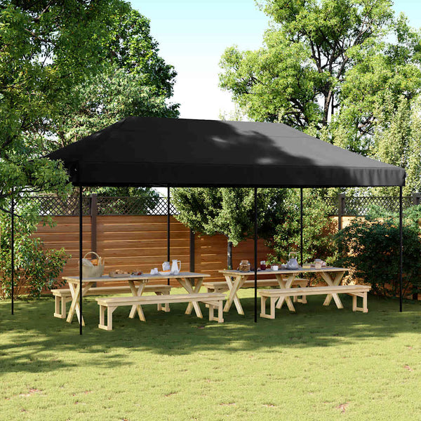Faltbares Partyzelt Pop-Up Schwarz 580cm