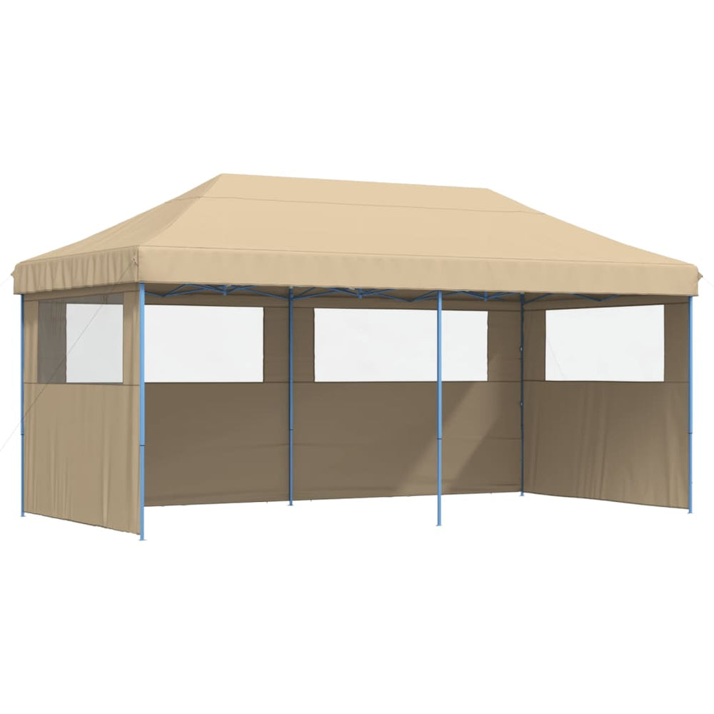 Faltbares Partyzelt Pop-Up Beige mit 3 Seitenteilen