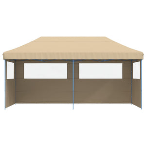 Faltbares Partyzelt Pop-Up Beige mit 3 Seitenteilen
