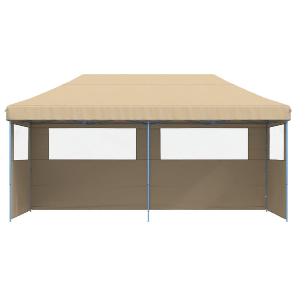 Faltbares Partyzelt Pop-Up Beige mit 3 Seitenteilen