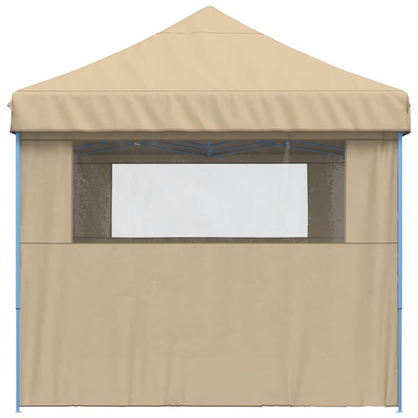 Faltbares Partyzelt Pop-Up Beige mit 3 Seitenteilen