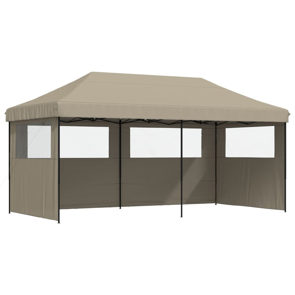 Faltbares Partyzelt Pop-Up Taupe mit 3 Seiten