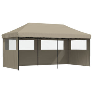 Faltbares Partyzelt Pop-Up Taupe mit 3 Seiten
