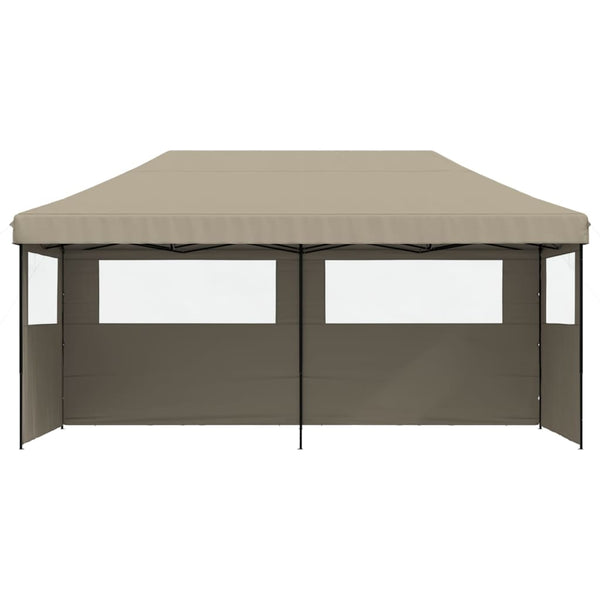 Faltbares Partyzelt Pop-Up Taupe mit 3 Seiten