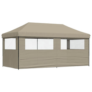 Faltbares Partyzelt Pop-Up Taupe mit 3 Seiten