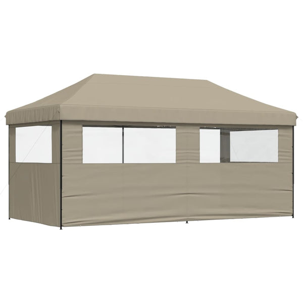 Faltbares Partyzelt Pop-Up Taupe mit 3 Seiten
