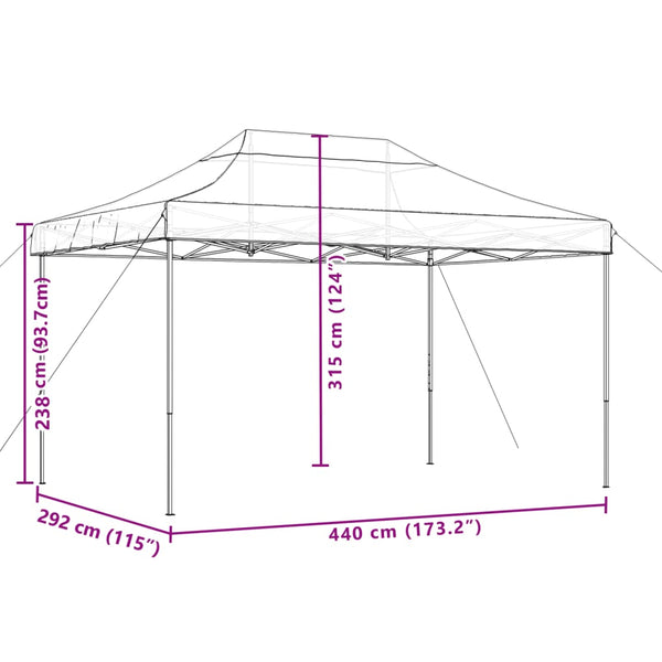 Faltbares Partyzelt Pop-Up Orange 440x292 cm