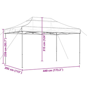 Faltbares Partyzelt Pop-Up Taupe 440x292 cm