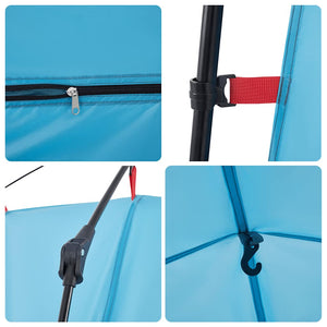 Blaues Sichtschutzzelt, Wasserdicht & Schnell Aufgebaut
