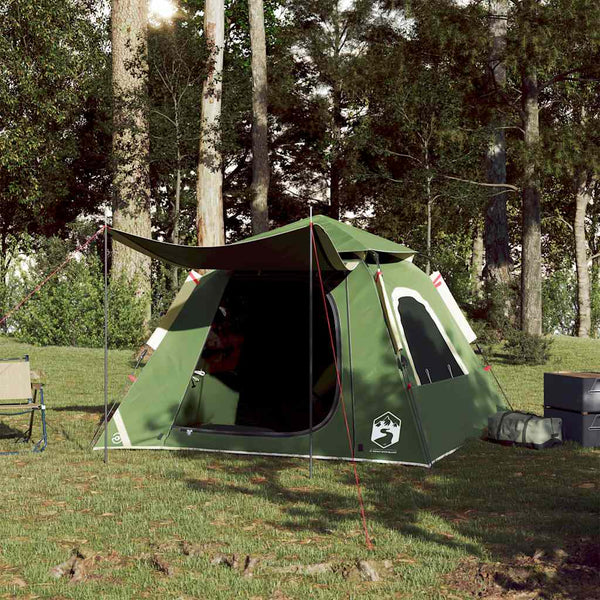 4-Personen Kuppelzelt Grün Quick Release