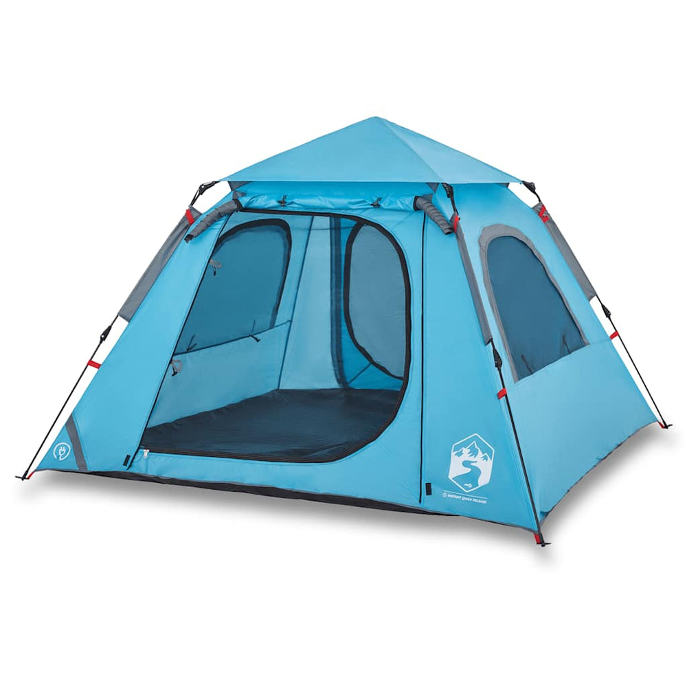 4-Personen Kuppelzelt Blau Quick Release