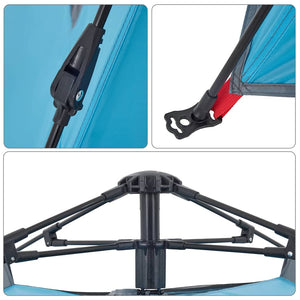 4-Personen Kuppelzelt Blau Quick Release