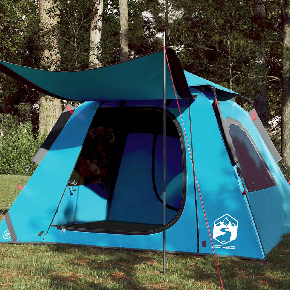 4-Personen Kuppelzelt Blau Quick Release