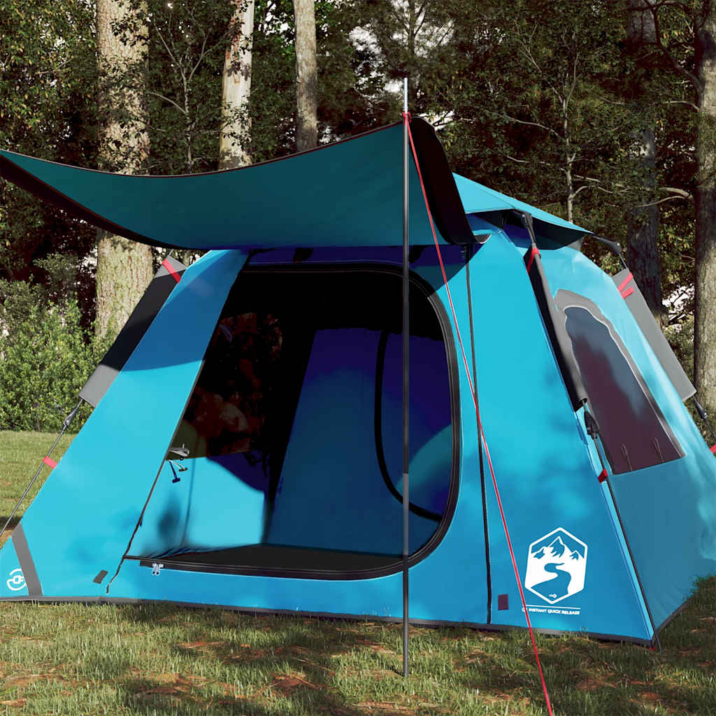 4-Personen Kuppelzelt Blau Quick Release