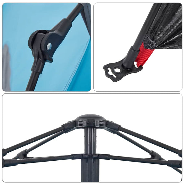 5-Personen Kuppel-Campingzelt Blau Quick Release