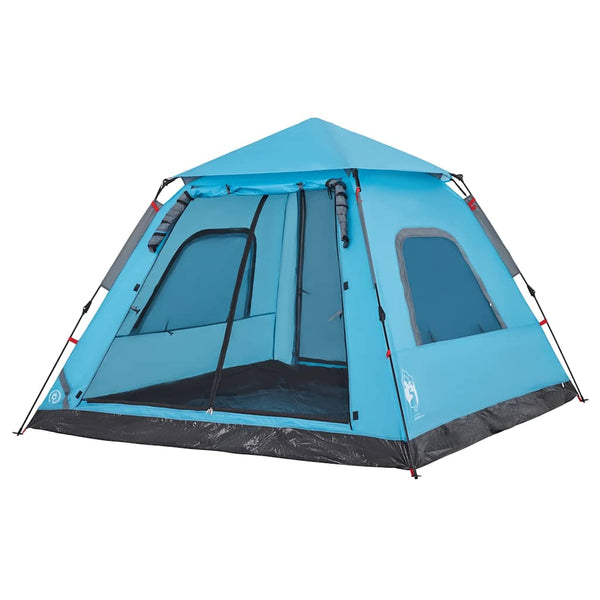5-Personen Kuppel-Campingzelt Blau Quick Release