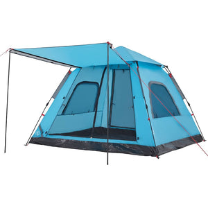 5-Personen Kuppel-Campingzelt Blau Quick Release