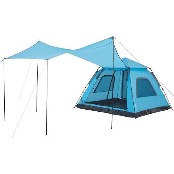 5-Personen Kuppel-Campingzelt Blau Quick Release