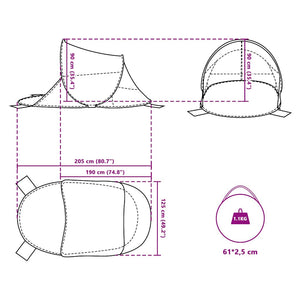 Seegrünes Pop-Up Strandzelt, Wasserdicht