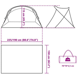 Pop-Up Strandzelt für 2 Personen, Grau