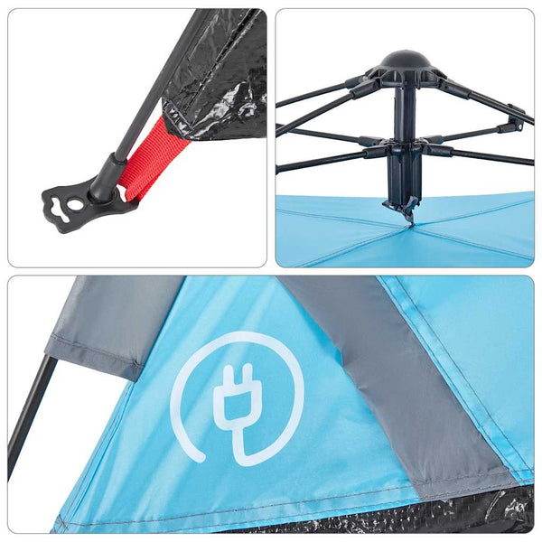 2-Personen Campingzelt Blau Quick Release