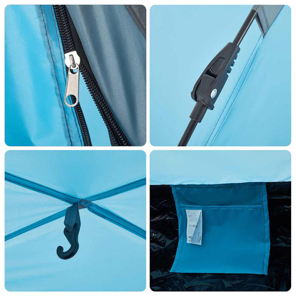 2-Personen Campingzelt Blau Quick Release
