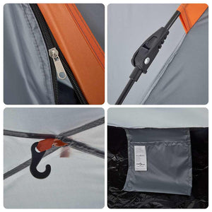 Campingzelt für 2 Personen, Grau/Orange