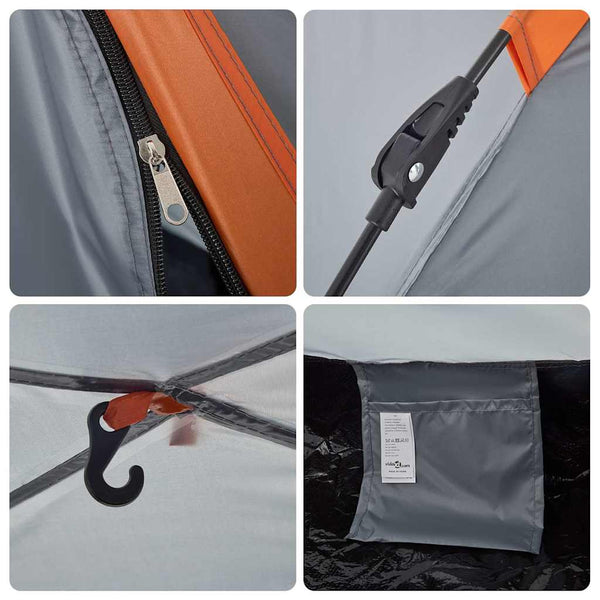 Campingzelt für 2 Personen, Grau/Orange