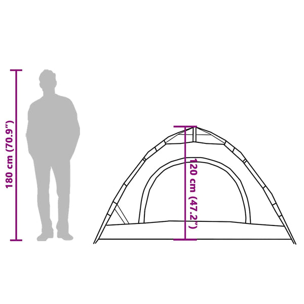 Campingzelt für 2 Personen, Grau/Orange