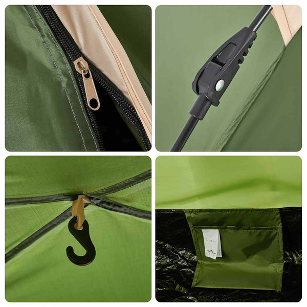 3-Personen Campingzelt Grün Quick Release