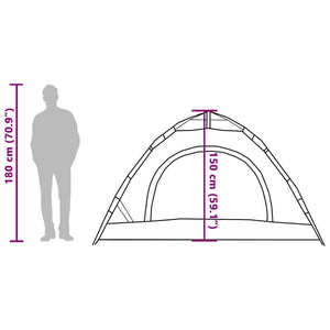 3-Personen Campingzelt Grün Quick Release