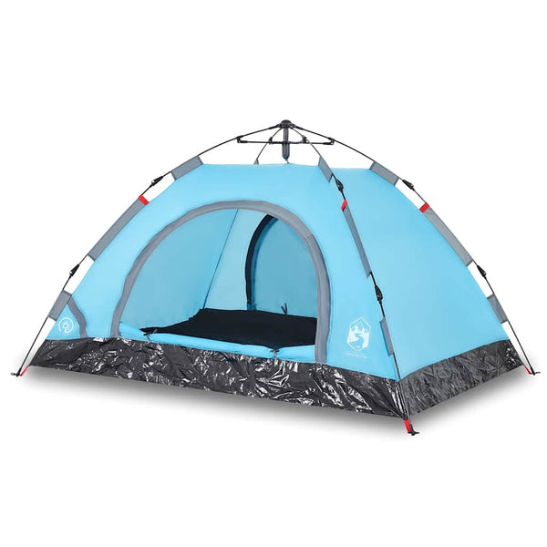 3-Personen Campingzelt Blau Quick Release