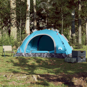 3-Personen Campingzelt Blau Quick Release