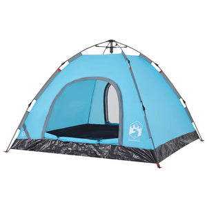 3-Personen Campingzelt Blau Quick Release