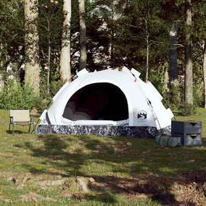 Campingzelt 3 Personen Weiß Verdunkelungsstoff